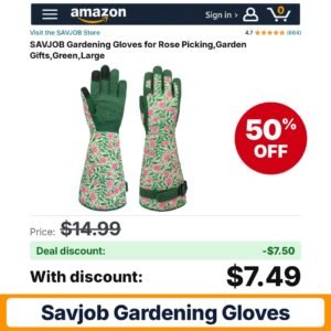 SAVJOB Gardening Gloves – 50% off