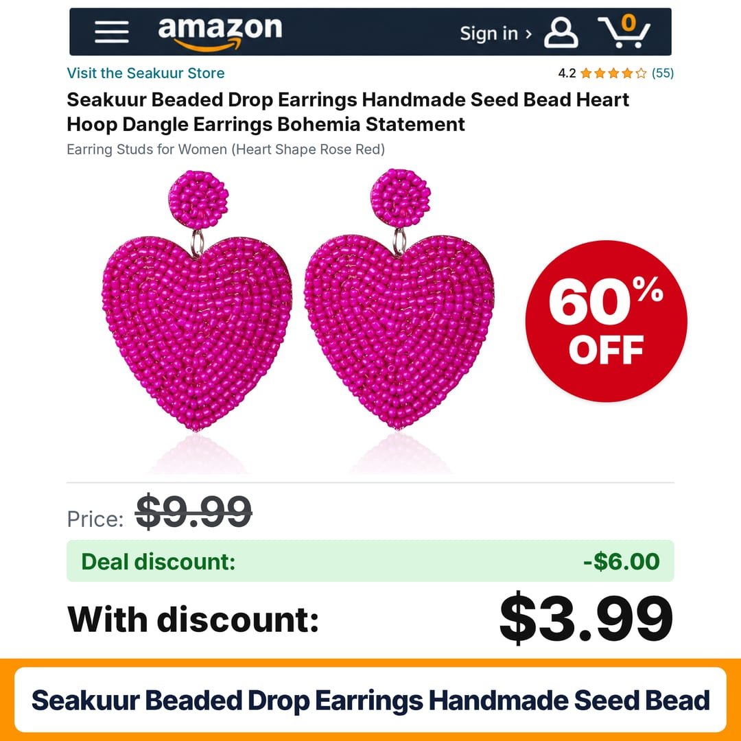 Seakuur Beaded Drop Earrings Handmade Seed Bead – 60% off