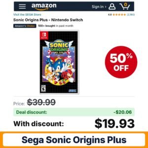 SEGA Sonic Origins Plus – 50% off