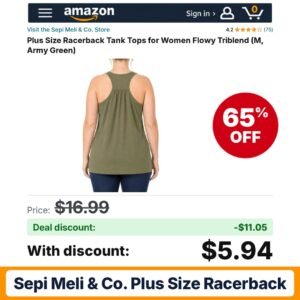 Sepi Meli & Co. Plus Size Racerback – 65% off
