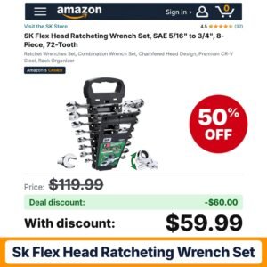 SK Flex Head Ratcheting Wrench Set – 50% off