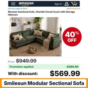 smilesun Modular Sectional Sofa Amazon promo code IY8MNGAK – 40% off