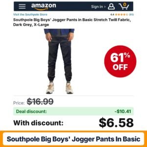 Southpole Big Boys' Jogger Pants in Basic – 61% off