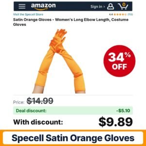 Specell Satin Orange Gloves – 34% off