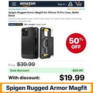 Spigen Rugged Armor MagFit – 50% off