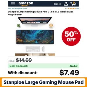 Stanploe Large Gaming Mouse Pad Magic Forest – 50% off