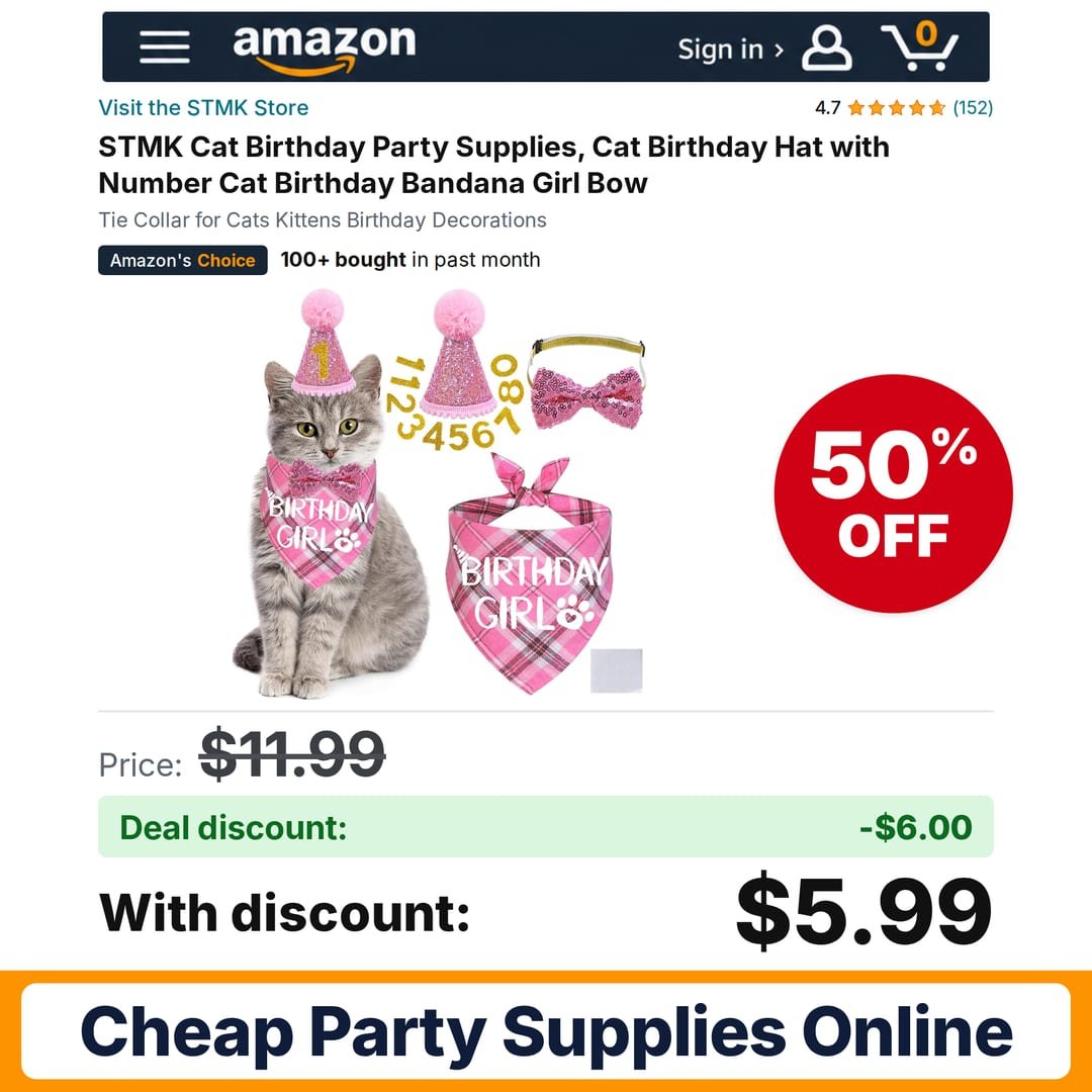 STMK Cat Birthday Party Supplies – 50% off