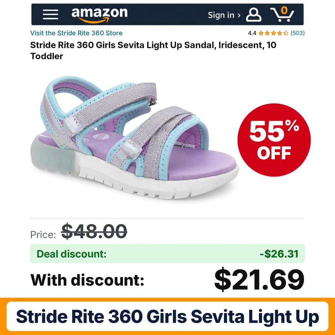 Stride Rite 360 Girls Sevita Light Up – 55% off