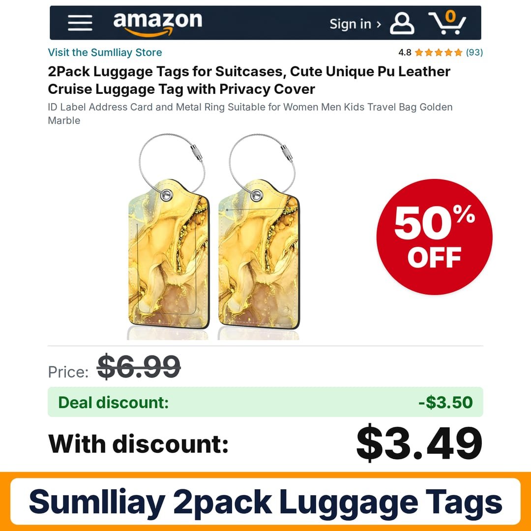 Sumlliay 2Pack Luggage Tags – 50% off