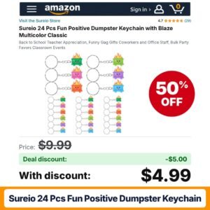 Sureio 24 Pcs Fun Positive Dumpster Keychain – 50% off