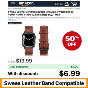 SWEES Leather Band Compatible Umber – 50% off