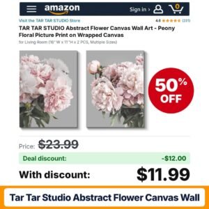 TAR TAR STUDIO Abstract Flower Canvas Wall – 50% off