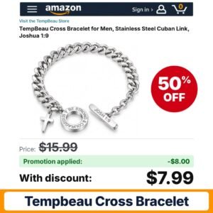 TempBeau Cross Bracelet Amazon promo code 92KFCP5P – 50% off