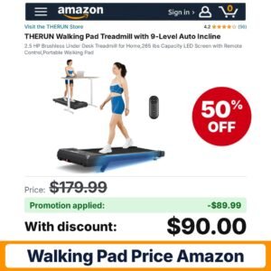 THERUN Walking Pad Treadmill Amazon promo code OZPXPRKI – 50% off