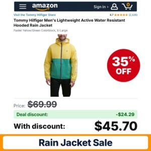 Tommy Hilfiger Men's Lightweight Active Water Resistant – 35% off