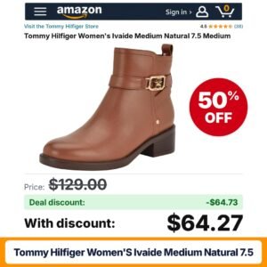 Tommy Hilfiger Women's Ivaide Medium Natural 7.5 – 50% off