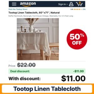 Tootop Linen Tablecloth – 50% off