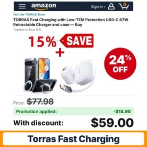 TORRAS Fast Charging Amazon promo code ARTEMIS0826 – 24% off