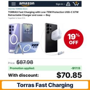 TORRAS Fast Charging Amazon promo code ARTEMIS0826 – 19% off