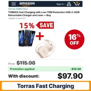 TORRAS Fast Charging Amazon promo code ARTEMIS0826 – 16% off