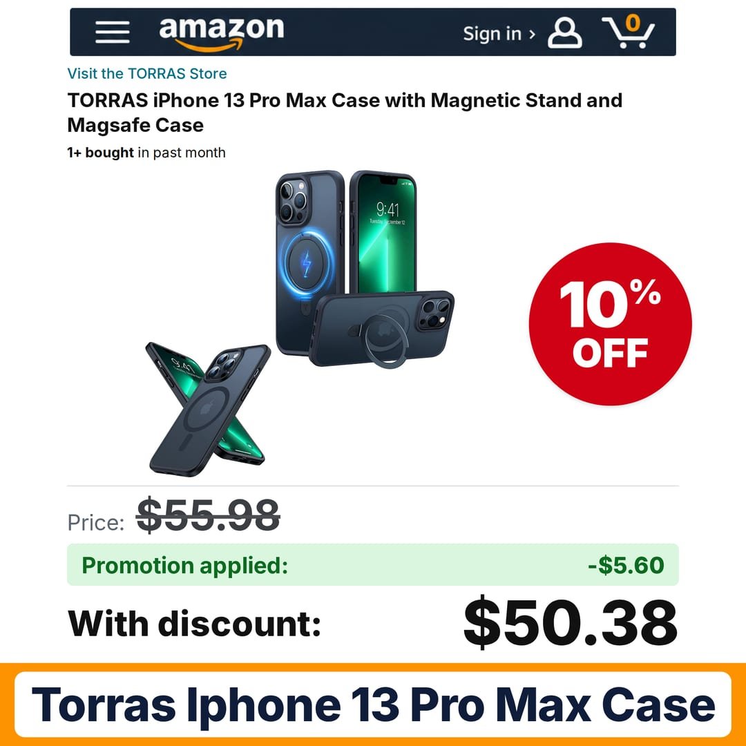 TORRAS iPhone 13 Pro Max Case Amazon promo code ARTEMIS0826 – 10% off