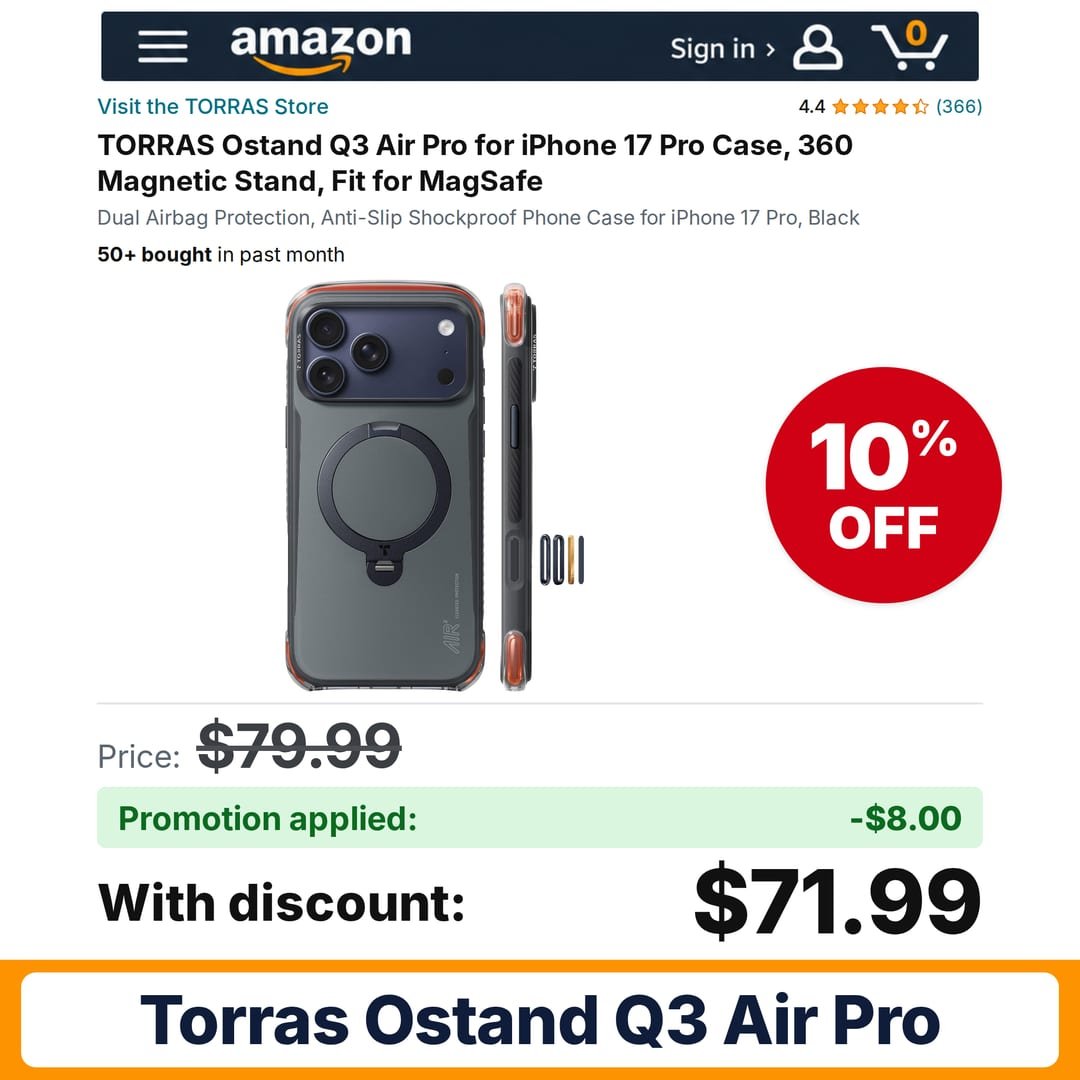 TORRAS Ostand Q3 Air Pro Amazon promo code ARTEMIS0826 – 10% off