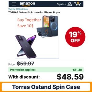 TORRAS Ostand Spin case Amazon promo code ARTEMIS0826 – 19% off