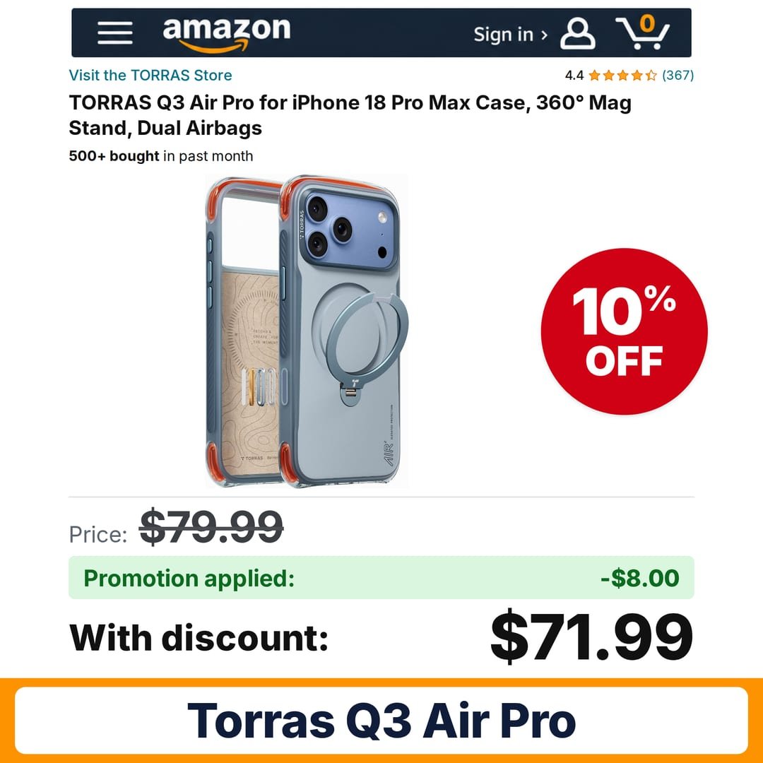 TORRAS Q3 Air Pro Amazon promo code ARTEMIS0826 – 10% off
