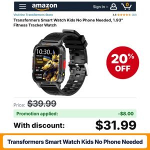 Transformers Smart Watch Kids No Phone Needed Black Amazon promo code 4UHPTE6F – 20% off