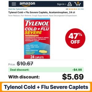 Tylenol Cold + Flu Severe Caplets – 47% off