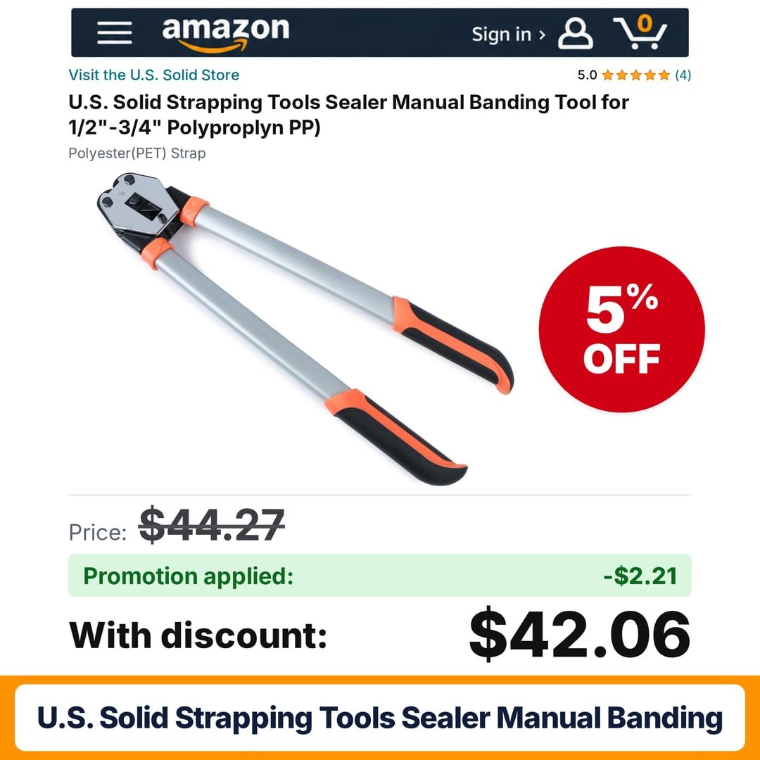 U.S. Solid Strapping Tools Sealer Manual Banding Amazon promo code FWJA5NYM – 5% off