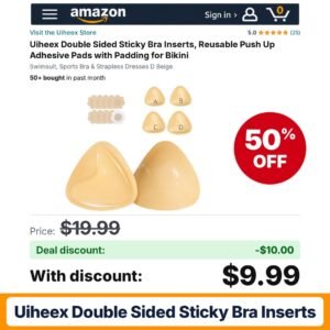 Uiheex Double Sided Sticky Bra Inserts Beige – 50% off