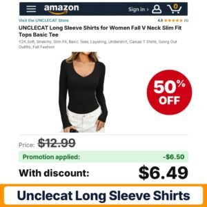 UNCLECAT Long Sleeve Shirts Amazon promo code DXTJ10RU – 50% off
