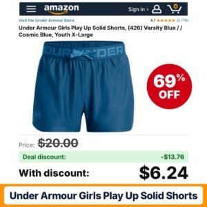 Under Armour Girls Play Up Solid Shorts – 69% off