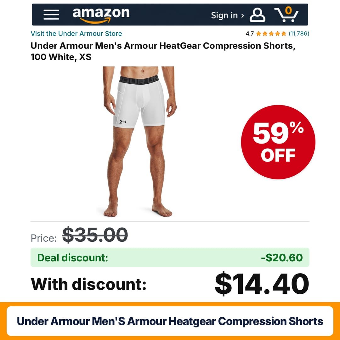 Under Armour Men's Armour HeatGear Compression Shorts – 59% off