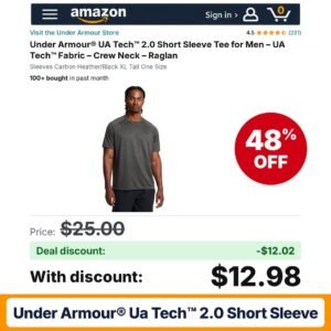Under Armour® UA Tech™ 2.0 Short Sleeve – 48% off