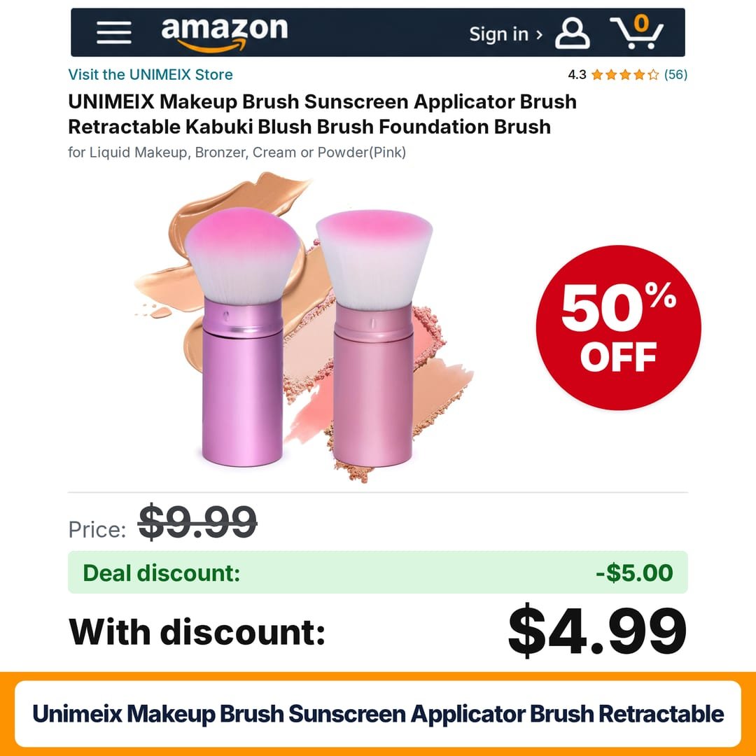 UNIMEIX Makeup Brush Sunscreen Applicator Brush Retractable – 50% off
