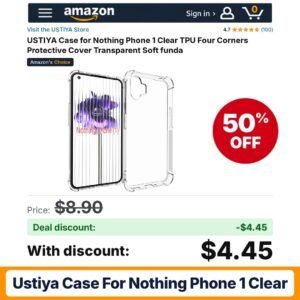 USTIYA Case for Nothing Phone 1 Clear – 50% off