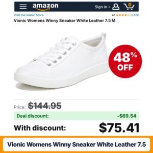 Vionic Womens Winny Sneaker White Leather 7.5 – 48% off
