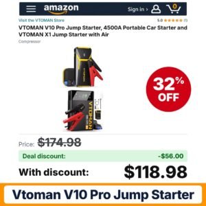 VTOMAN V10 Pro Jump Starter – 32% off
