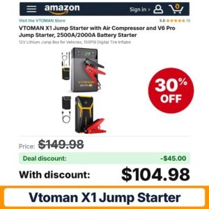 VTOMAN X1 Jump Starter – 30% off