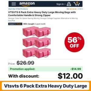 VTSVTS 6 Pack Extra Heavy Duty Large Jelly Pink Amazon promo code EYLWMGMG – 56% off
