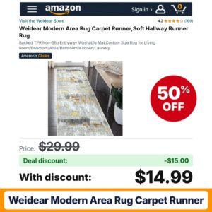 Weidear Modern Area Rug Carpet Runner – 50% off
