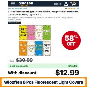 Wiooffen 8 Pcs Fluorescent Light Covers – 58% off
