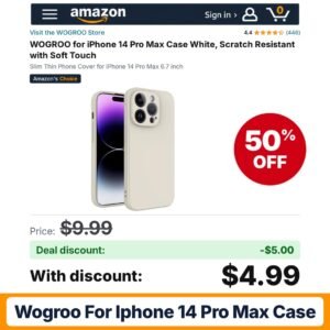 WOGROO for iPhone 14 Pro Max Case – 50% off