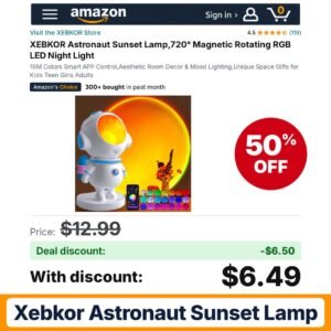 XEBKOR Astronaut Sunset Lamp – 50% off