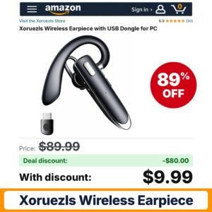 Xoruezls Wireless Earpiece – 89% off