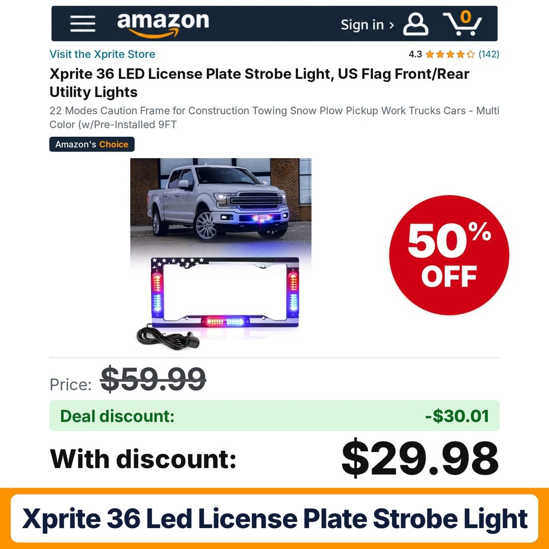 Xprite 36 LED License Plate Strobe Light – 50% off