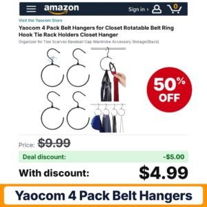 Yaocom 4 Pack Belt Hangers – 50% off