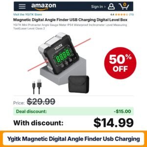 YGiTK Magnetic Digital Angle Finder USB Charging – 50% off